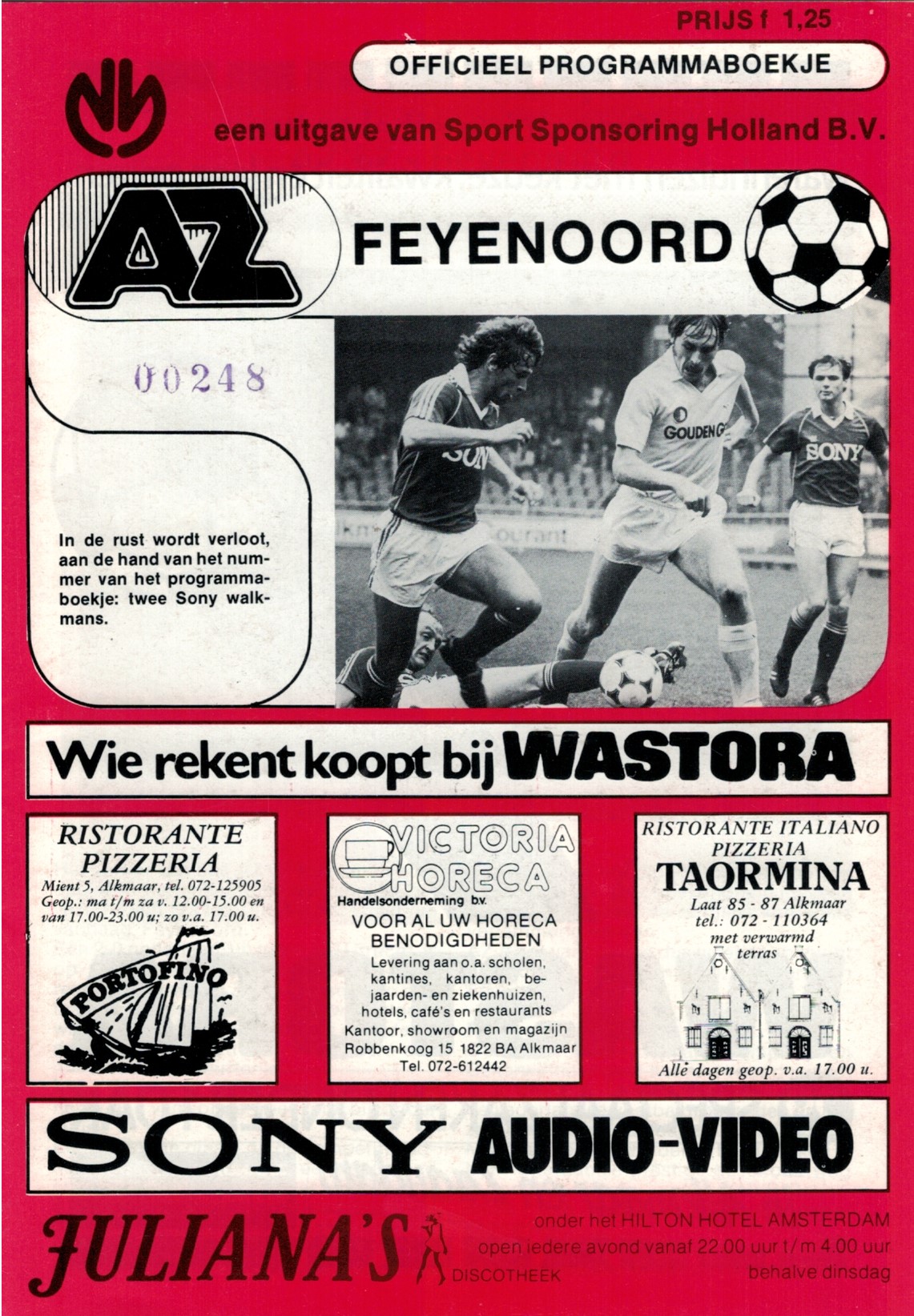 AZ Programma 2-dec-1984 Feyenord thuis
